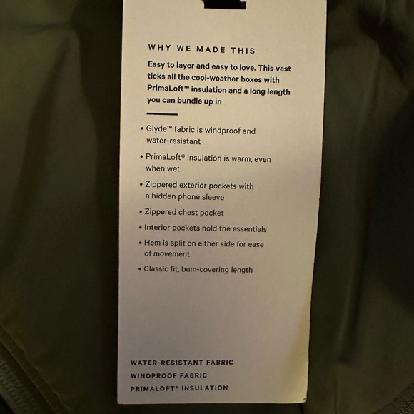 Lululemon Long Insulated Bomber Vest - Picture 10 of 12